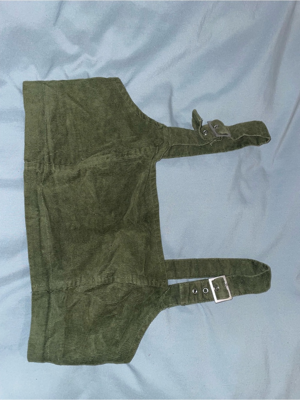 Urban Outfitters Olive Smocked Corduroy Crop Top